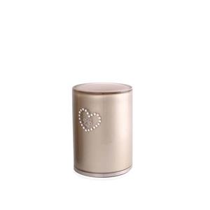 urnwebshop Kleine Kristalglazen Cilinder Dieren Urn Cappuccino Hart (0.5 liter)