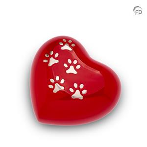 urnwebshop Medium Hart Dieren Urn Shiny Red (0.35 liter)