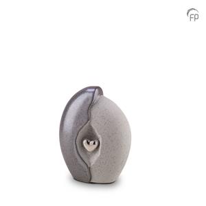 urnwebshop Kleine Grijze Keramische Dieren Urn (0.8 liter)