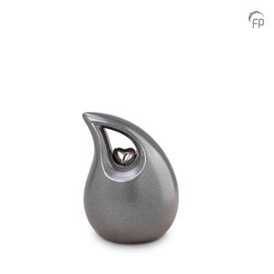 urnwebshop Mini Grey Metallic Keramische Dieren Urn (0.8 liter)