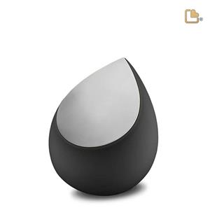 urnwebshop Kleine LoveUrns Huisdier Traanurn Matzilver - Zwart (0.85 liter)