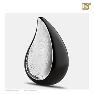urnwebshop Teardrop Dieren Urn Black-Silver (0.6 liter)