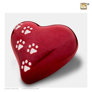 urnwebshop Grote Hart Dieren Urn Rood Marmertint (1.2 liter)