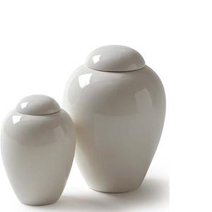 urnwebshop Mediumgrote Porseleinen Dieren Urn Serenity White (1.6 liter)