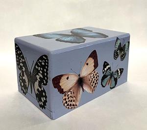 urnwebshop Blauwe Design Dieren Urn vol Vlinders (0.4 liter)
