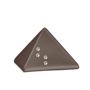 urnwebshop Kleine Dieren Piramide Urn Siena, met Pootafdrukjes (0.5 liter)