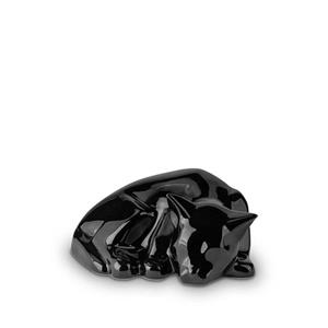 urnwebshop Liggende Urn voor Kat Blacky Glimmend Zwart (0.5 liter)