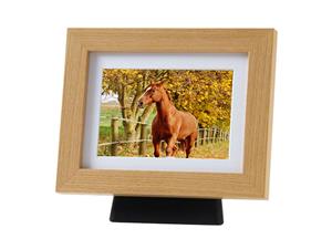 Urnwebshop Paard of Pony Urn met Houten Fotolijst Eiken (4 liter)