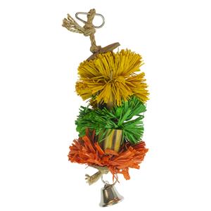 Duvo+ Raffia Gras Pompon Met Bamboe En Cocos S - 24,1x6,4x6,4cm