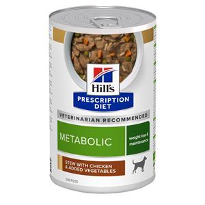 12x 354g Hill's Prescription Diet Dog Metabolic Care met kip Stew hondenvoer nat