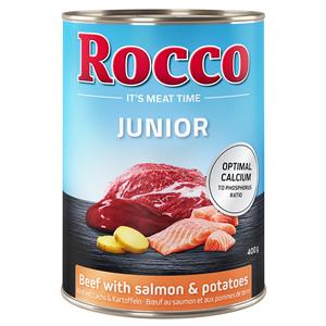 6x400 g Rocco Junior Rund met Zalm & Aardappelen Honden Natvoer
