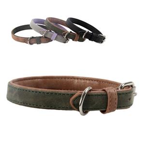 nobleza Hondenhalsband vegan leer suède met gesp 40 cm