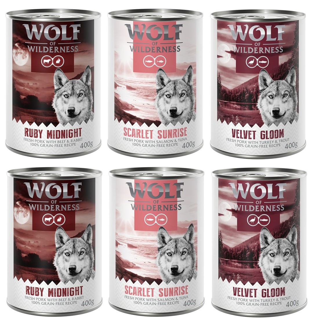 Wolf of Wilderness Red Meat 6 x 400 g Mixpakket
