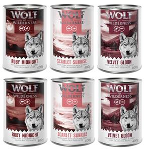 6x400g "Red Meat" Mixpakket (3 Smaken) Wolf of Wilderness Hondenvoer