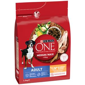 2.5kg Purina ONE Medium/Maxi Adult Droogvoer met kip