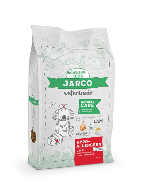 Jarco Hypoallergeen - Hondenvoer veterinair - Lam - Rijst - 2,5 kg
