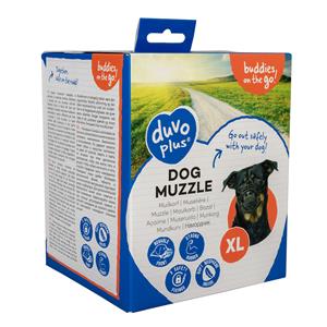 Duvo+ Muilkorf rubber zwart/rood Extra Large