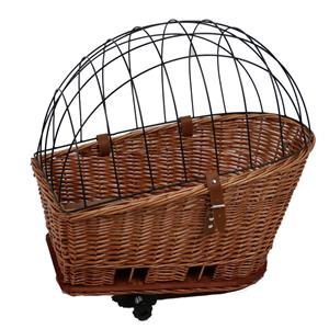 Duvo+ Provence Rieten Fietsmand Bagagedrager met kussen 35x55x49cm - max. 13KG