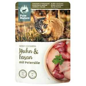 12x 85g Pure Nature Feline Kip & Fazant Nat Kattenvoer