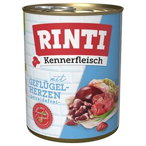 Rinti 6x800g Kennerfleisch Gevogeltehart  Hondenvoer