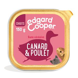 22x 150g Edgard & Cooper Hond Puppy graanvrij eend & kip natvoer