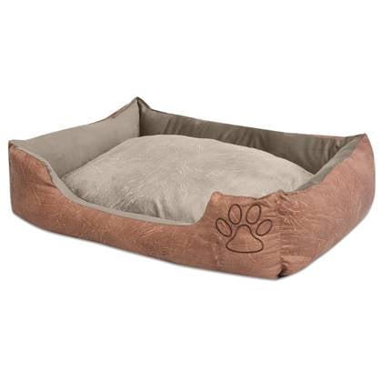 VidaXL Hondenbed kussen PU-kunstleer maat L beige