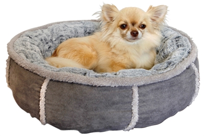 Rosewood hondenmand pluche donut grijs