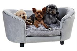Enchanted pet Enchanted hondenmand / sofa constantine zilverkleurig 86,5x58,5x39,5 cm