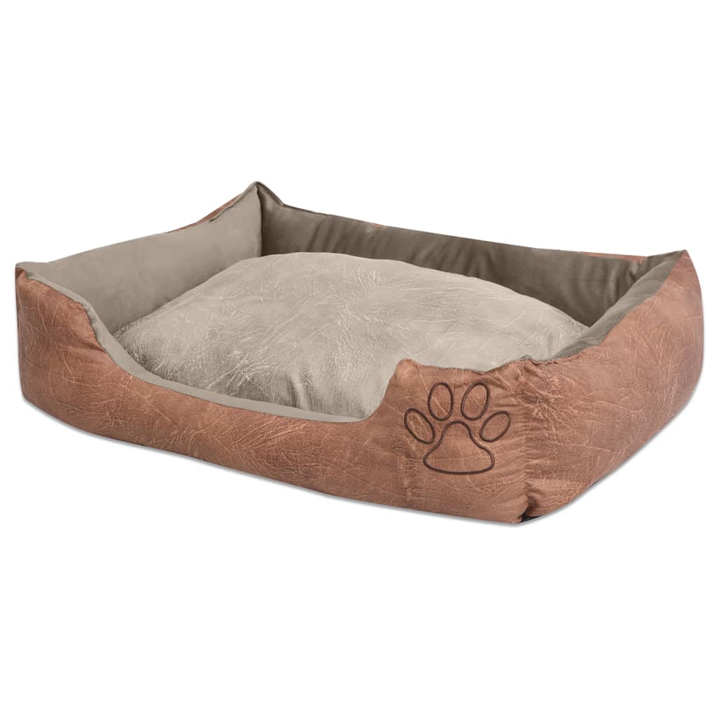 VidaXL Hondenbed kussen PU-kunstleer maat XL beige