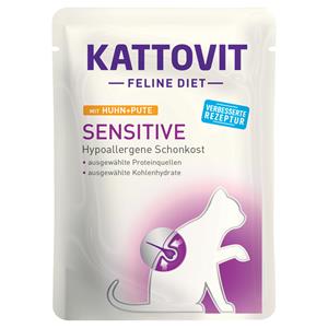 24x85g Sensitive Kip/Kalkoen Kattovit Kattenvoer Maaltijdzakjes