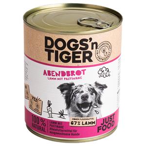 12 x 800 g Dogs'n Tiger Adult lam & pastinaak hondenvoer nat