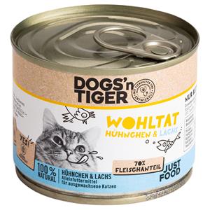 Voordeelpakket: 12x200g Dogs'n Tiger Adult Cat Genieten van kip en zalm kattenvoer nat