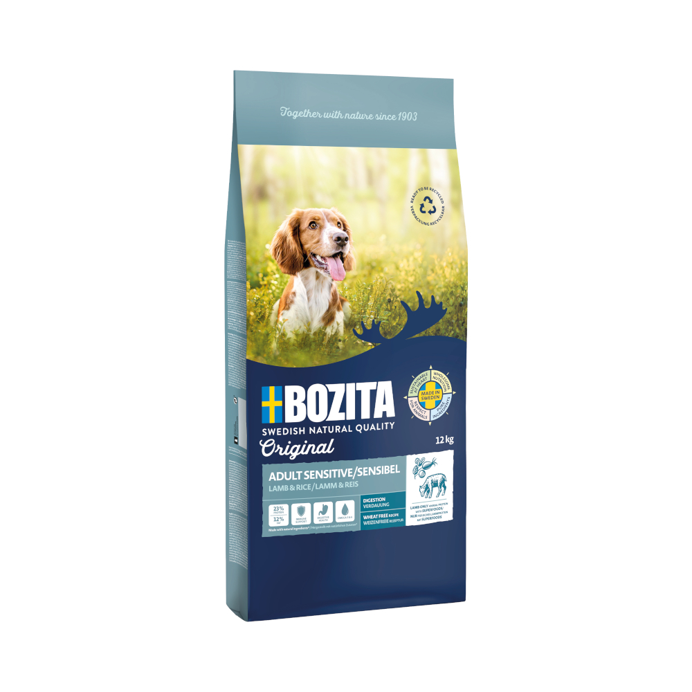 Bozita 12kg  Original Sensitive Digestion met Lam Hondenvoer Droog