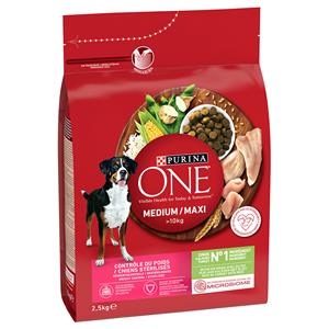 Purina One 2,5kg  Medium/Maxi Weight Control Sterilised kalkoen Honden droogvoer