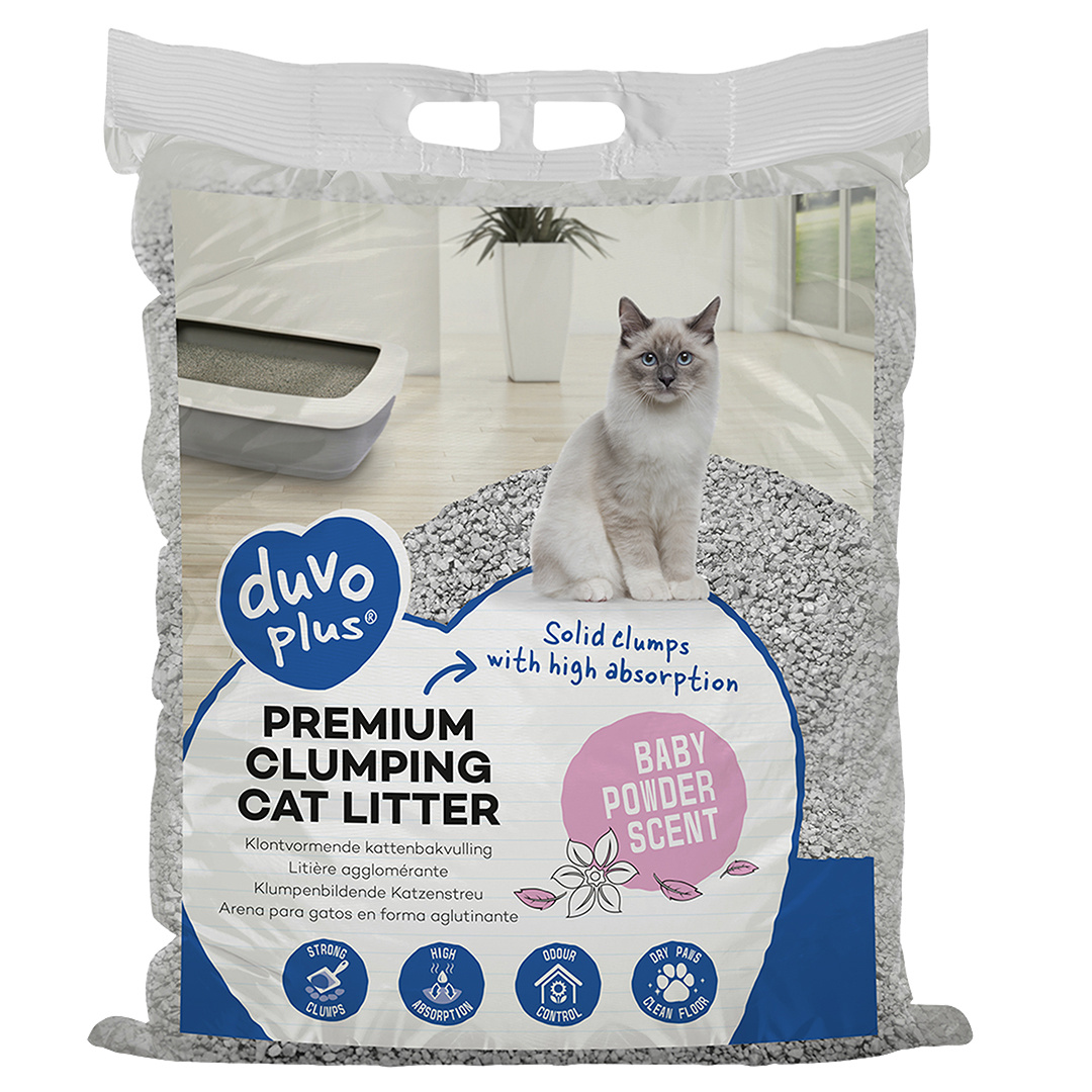 Duvo+ Kattenbakvulling Premium Baby Powder Scent 12KG