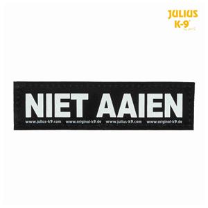 Julius-K9 Klittenband Tekstlabel Niet Aaien Zwart - Hondenharnas - 11x3 cm