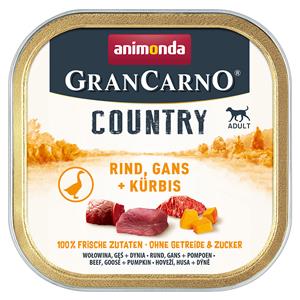 Voordeelpakket: 44x150g animonda GranCarno Adult Country Rund, Gans & Pompoen Honden Natvoer