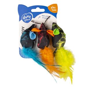 Duvo+ Flash muizen met veren 3 stuks