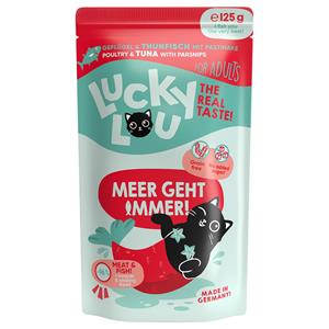 16x125g Lucky Lou Adult Gevogelte & Tonijn nat kattenvoer