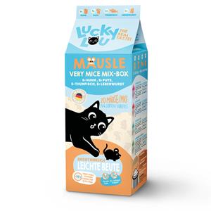 Lucky Lou 20x28g  Mäusle Mix Pakket Selectie (4 soorten) kattensnacks