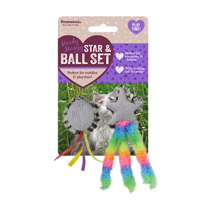 Rosewood Moody moggy ster en bal set