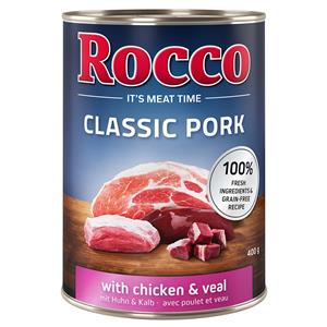 Rocco Classic Pork 6 x 400g Hondenvoer Kip & Kalf