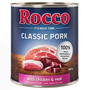 Rocco Classic Pork 6 x 800 g Hondenvoer Kip & Kalf