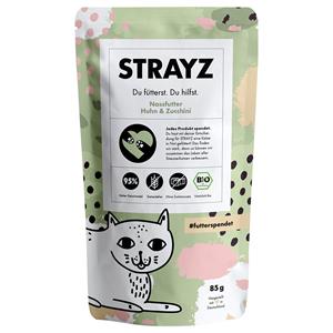 6x 85g STRAYZ Bio Pouch Kip & Courgette Nat Kattenvoer