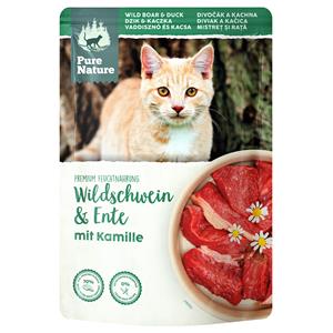 12x 85g Pure Nature Feline Wild Zwijn & Eend Nat Kattenvoer