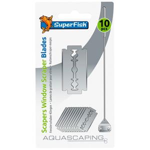 SuperFish Rvs Algenschraper Mesjes - Aquarium Toebehoren - 10 stuks