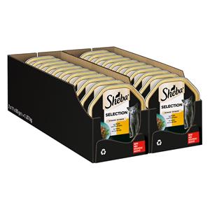 Sheba 22 x 85 g  Kuipjes Kattenvoer - Saus met Kalf en Kalkoen