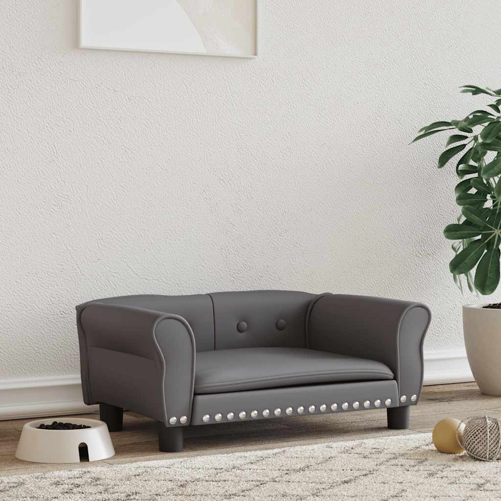 VidaXL Hondenmand 70x45x30 cm kunstleer grijs