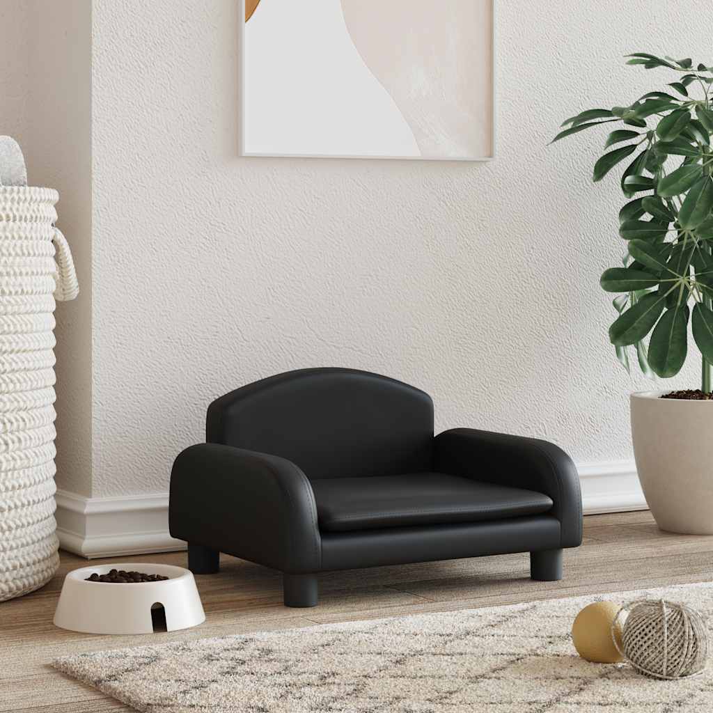 VidaXL Hondenmand 50x40x30 cm kunstleer zwart