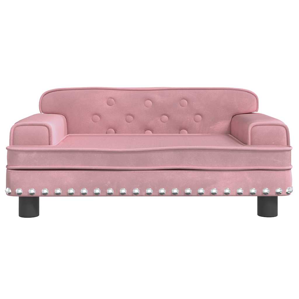 vidaxl Hondenmand 70x45x30 cm fluweel roze